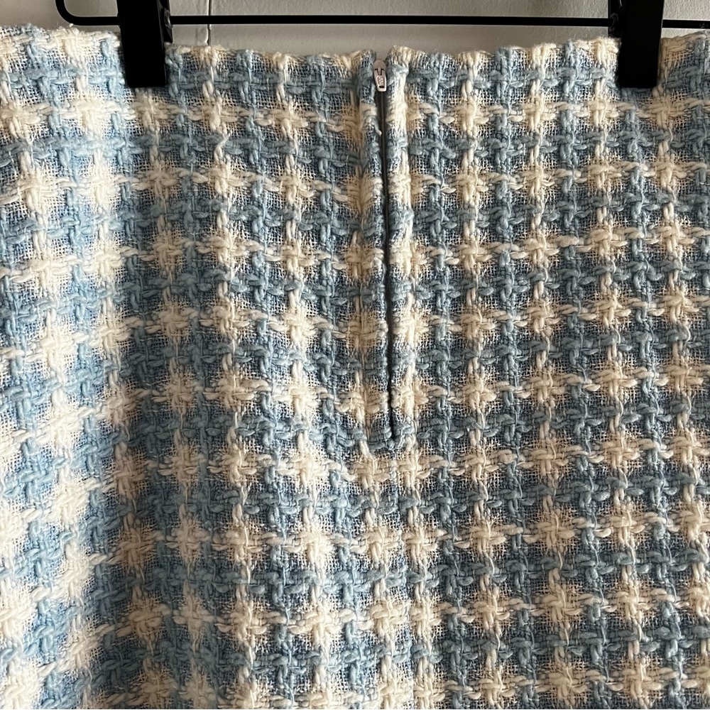 Vintage 90s Y2K Berto Lucci Made in Italy Barbiecore Baby Blue Tweed Mini Skirt - Picture 7 of 13